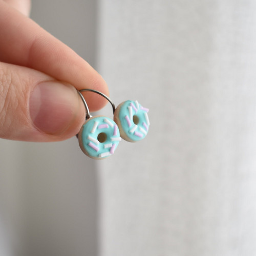 Mini donuty náušnice