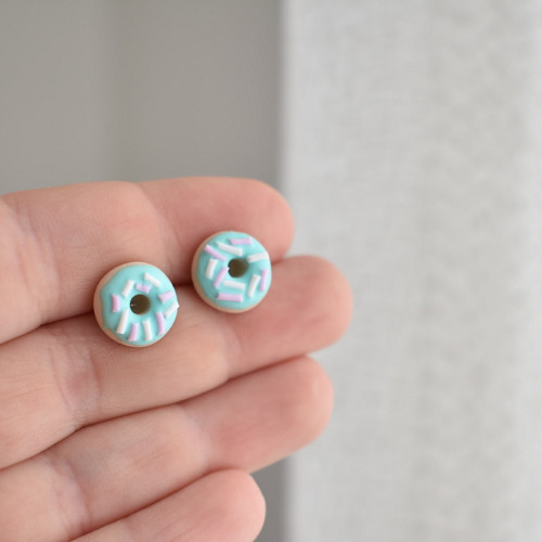 Mini donuty náušnice- Chirurgická ocel
