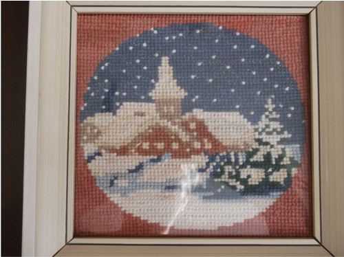 Sada-jaro,léto podzim,zima.Vyšívané obrázky15x14cm