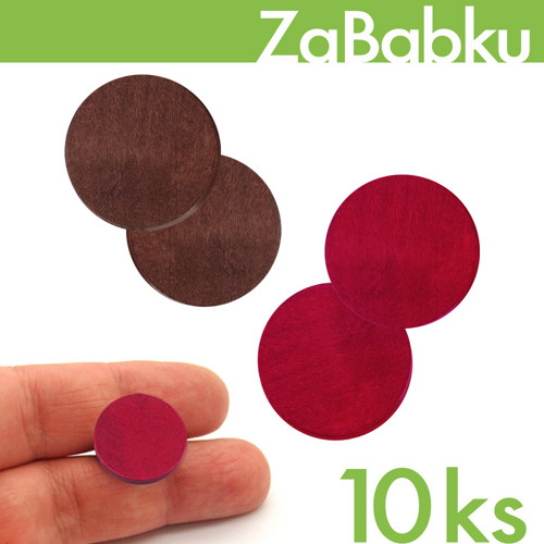 Dřevěné placičky 2cm / 10ks / Hnědé — foto 1