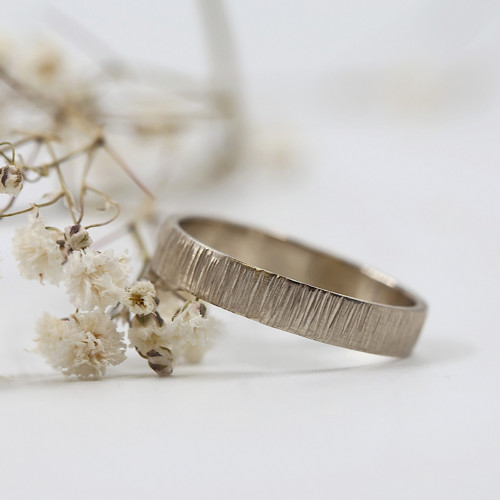 Snubní prsteny bílé zlato - Wood Gold White