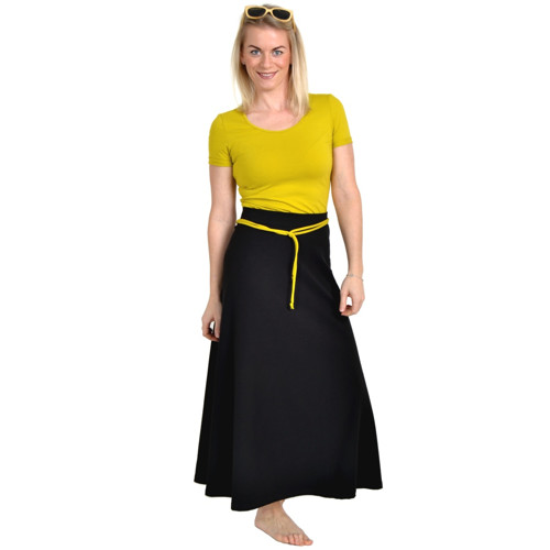 Čtvrtkolová dlouhá sukně STELA / černá XS - XXL