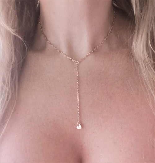 Ocelový náhrdelník*srdíčko*visací*rosegold — foto 1