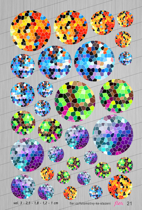 Motivy vel. 30,25,18,12,10 mm - mozaika
