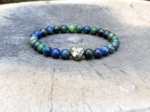 Azurit*Lapis Lazuli 0.6*Pyrit SRDCE*náramek