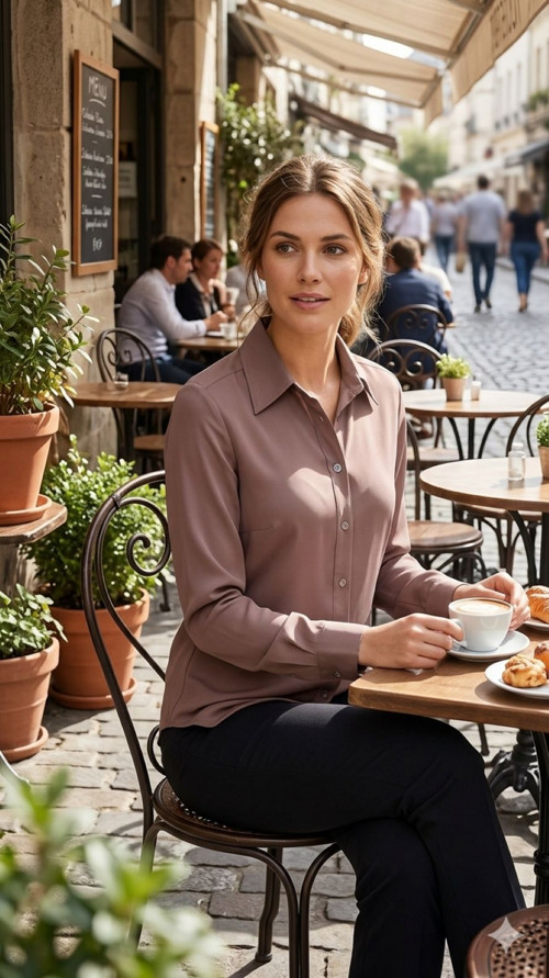 Dámska košeľa Cappuccino kávová