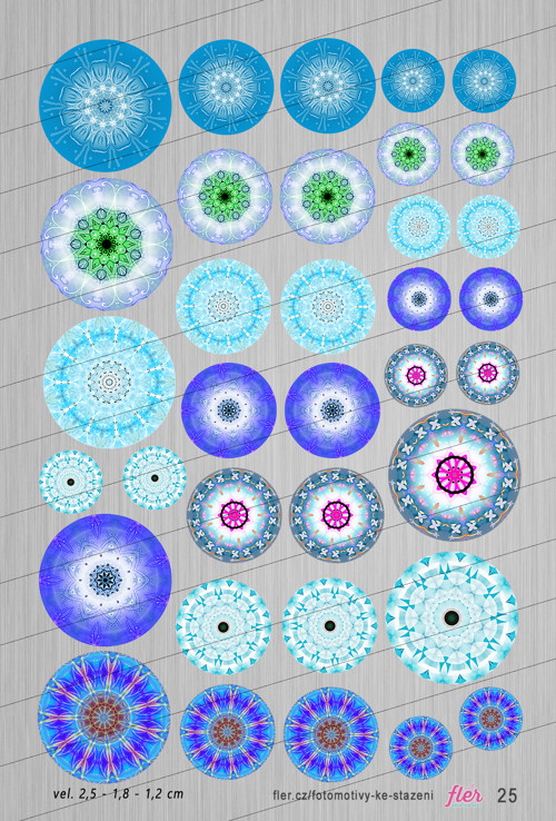 Motivy vel. 25,18,12 mm - mandaly