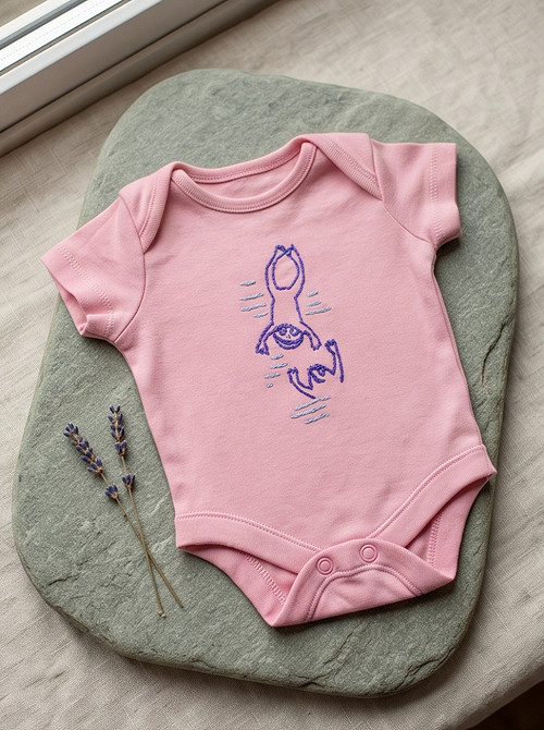 Dětské body „Žáby“ – starorůžové, 50