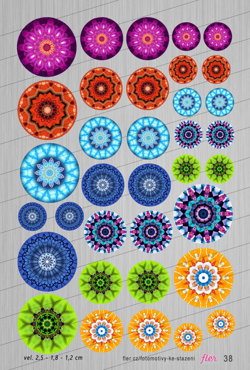 Motivy vel. 25,18,12 mm - mandaly