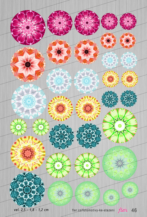 Motivy vel. 25,18,12 mm - mandaly
