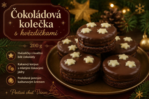 Čokoládová kolečka s hvězdičkami 200 g