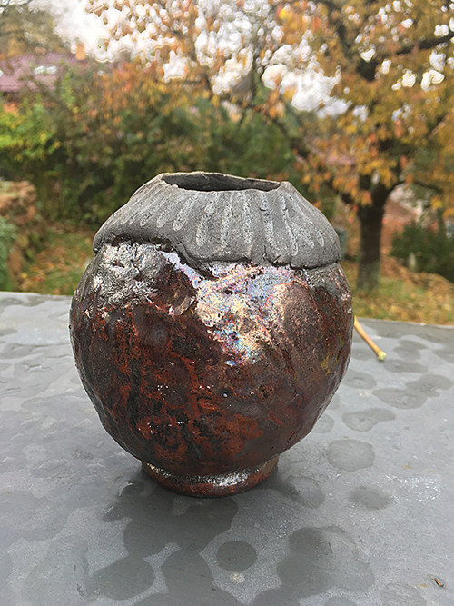 Kulatá raku váza