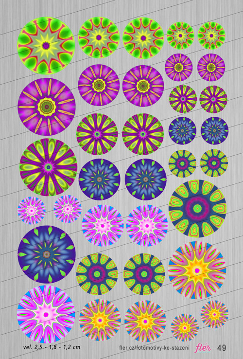 Motivy vel. 25,18,12 mm - mandaly