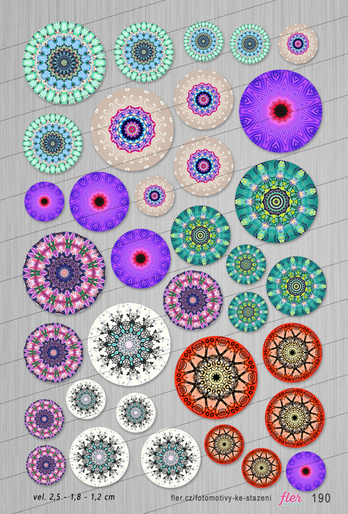 Motivy vel. 25,18,12 mm - mandaly