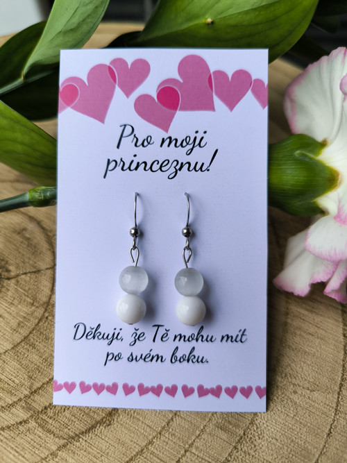 Náušnice pro princeznu - Jadeit a měsíční kámen