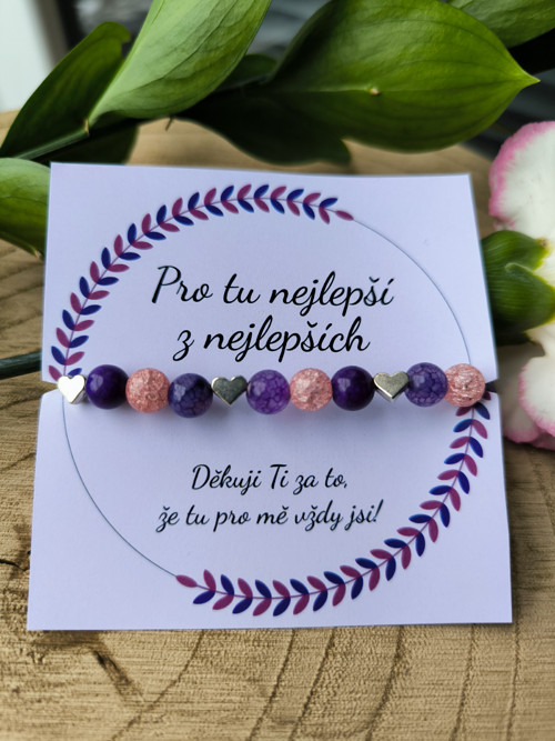 Náramek pro tu nejlepší - achát dračí a křišťál