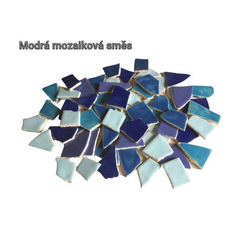 Mozaikové keramické střepy - modrý mix