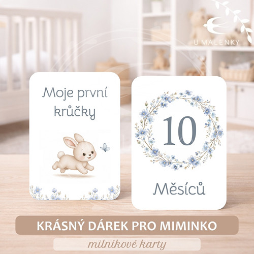 Milníkové karty pro miminko se zajíčkem