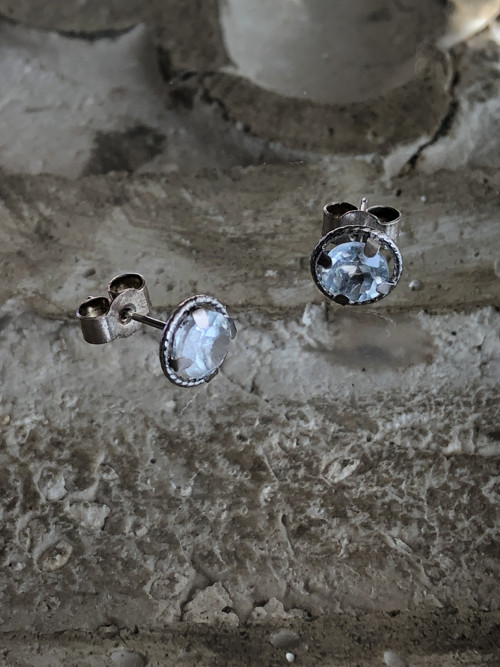 Zlaté náušnice Blue TOPAZ, žluté nebo bílé zlato