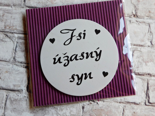 Dřevěná magnetka Jsi úžasný syn