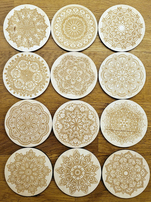 Dřevěné podtácky MANDALA