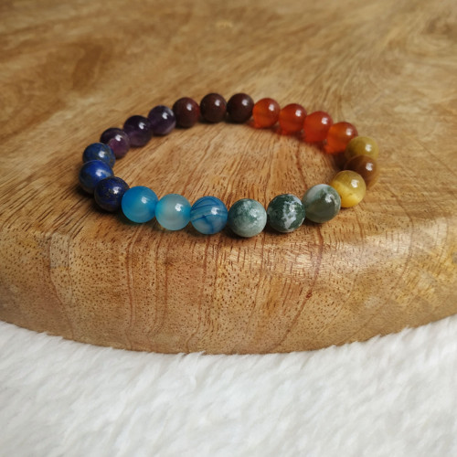 Čakrový náramek Ametyst, Achát, Lapis Lazuli