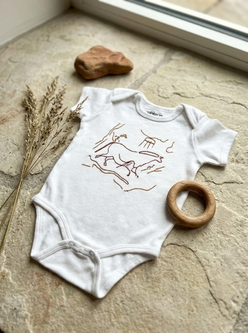 Dětské body „Lascaux, baby!“ – bílé, 86