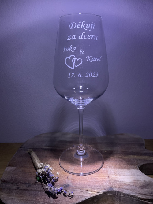 Pískovaná sklenička "Děkuji za dceru"
