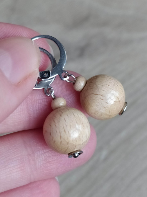 Přírodní dřevěné náušnice MINI