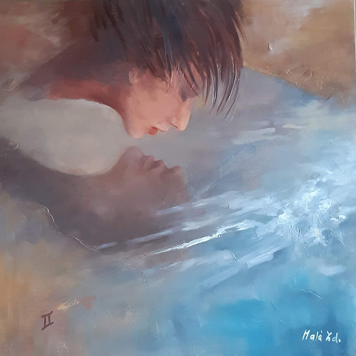 BLÍŽENCI , plátno, olej, 60x60,