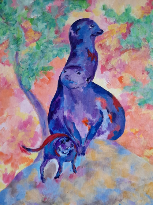 Surikatí pózování (60x50cm) od Floydled Art