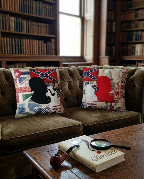 Polštář Sherlock Holmes červený — foto 1