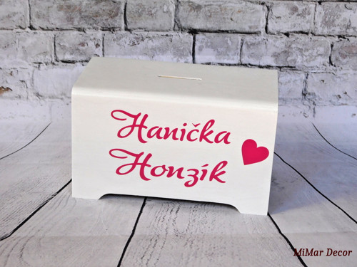 Dřevěná pokladnička svatební pro novomanžele