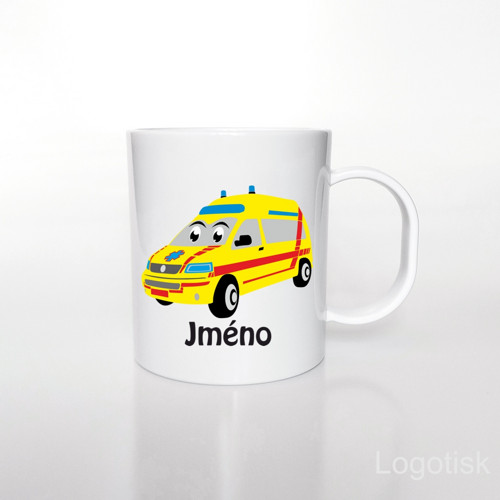 Plastový hrnek pro děti Sanitka a jméno na přání