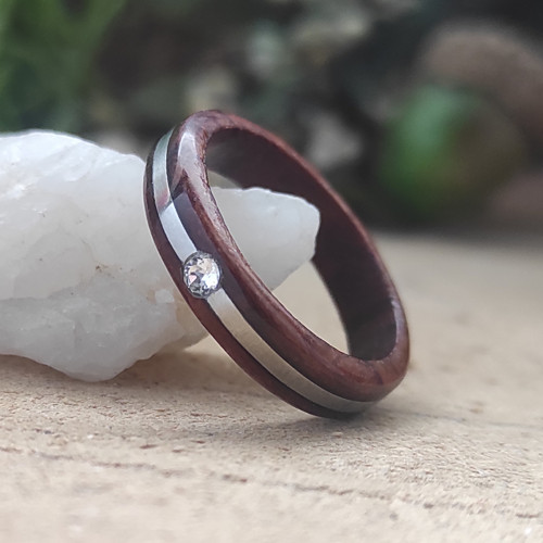 Přírodní prsten swarovski s ocelí