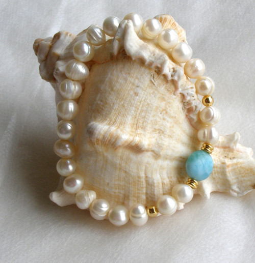 LARIMAR*PERLY ŘÍČNÍ 0.8*náramek