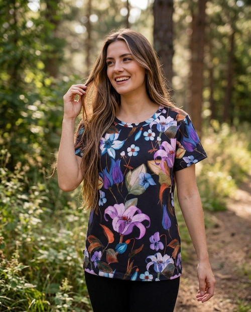 KVĚTINOVÉ (XL) - dámské tričko