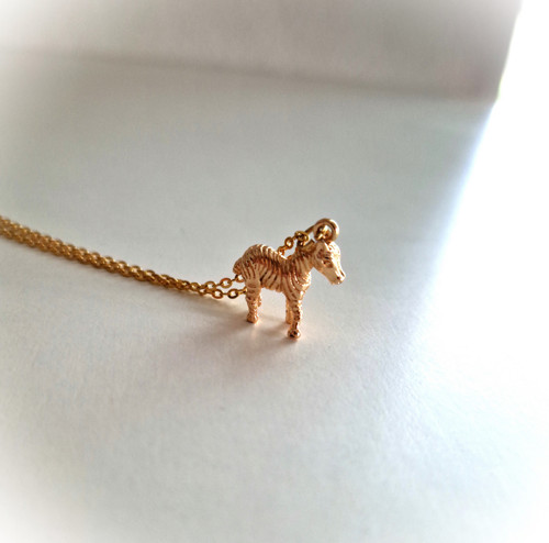 Náhrdelník*zebra zlacená 24k zlatem