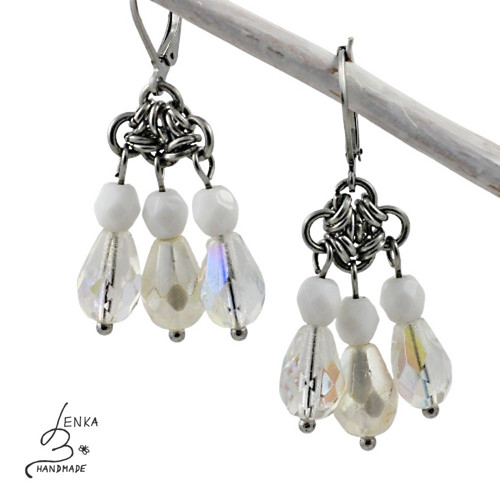 Náušnice Baroque in White - S.Steel