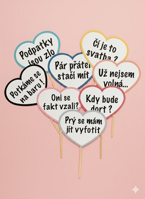 Rekvizity do fotokoutku - Srdíčka