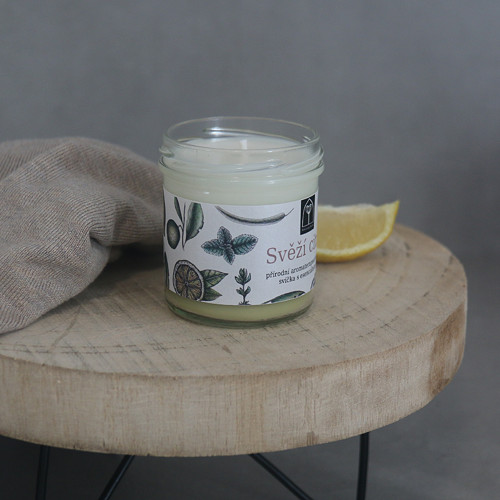 Aromaterapeutická sójová svíčka "Svěží citrus"