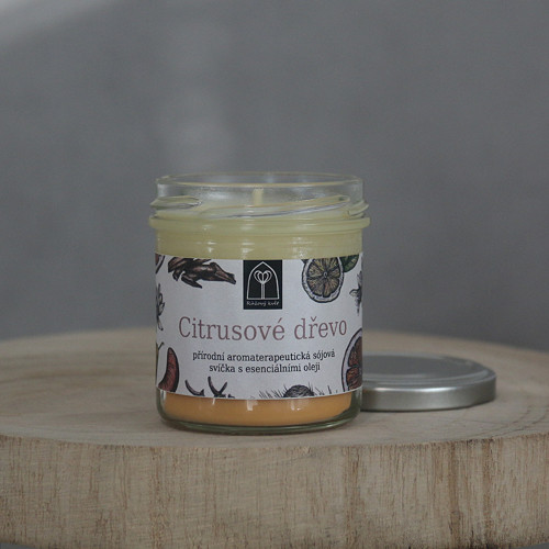 Aromaterapeutická sójová svíčka "Citrusové dřevo"
