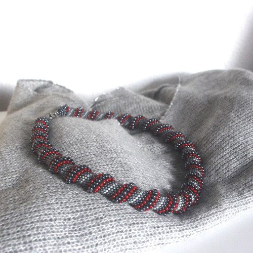 Cellini spiral - red and grey