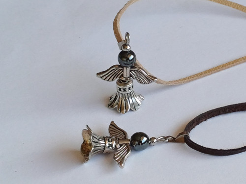 Anděl*přívěsek*Hematit*talisman*štěstí*minerál*