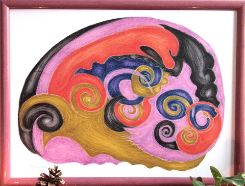 Autorský meditační obraz Harmonie, suchý pastel