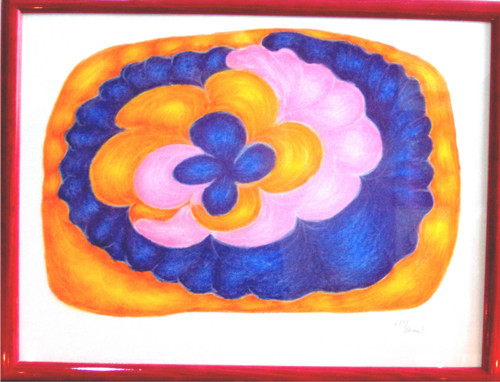 Autorský relaxační obraz Sedmikráska,suchý pastel