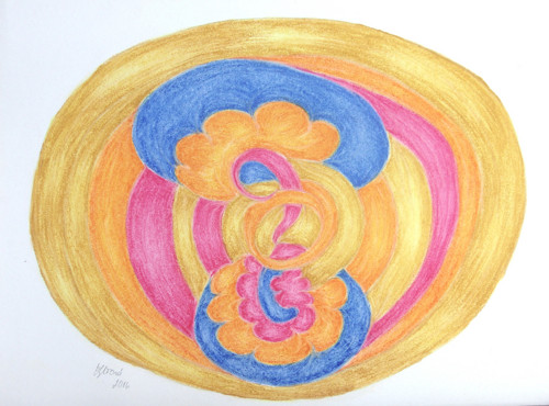 Autorský meditační obraz Otázka,suchý pastel