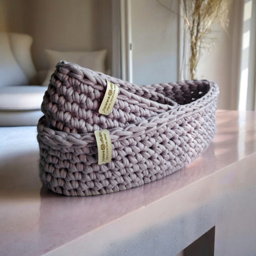 Háčkované košíky | set Lilac Dusty