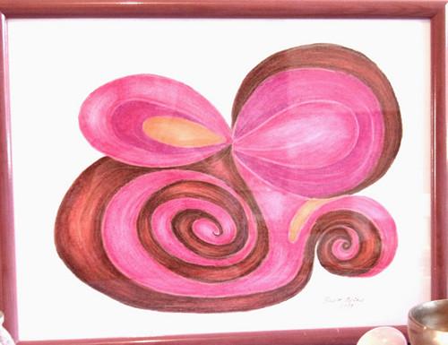 Autorský relaxační obraz Rozuzlení,suchý pastel