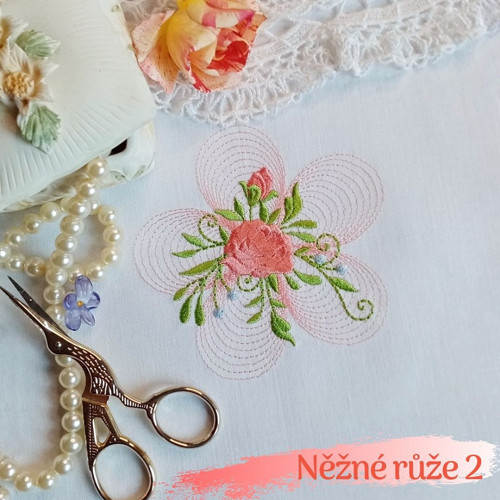 Vyšívací vzory - Něžné růže 2